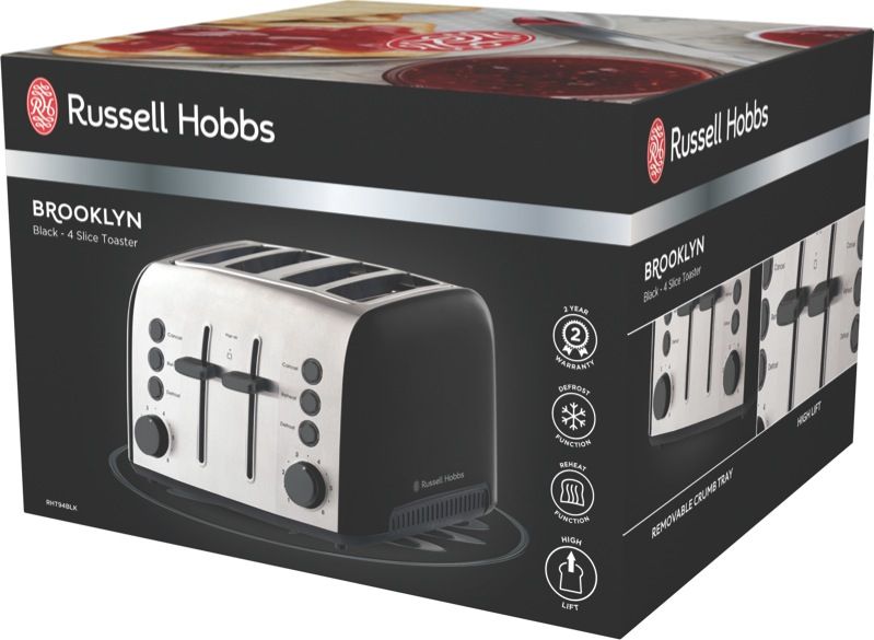 Russell Hobbs Brooklyn 4 Slice Toaster Black RHT94BLK Review by