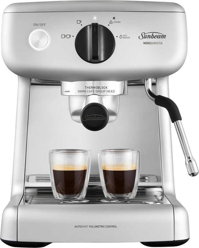 Sunbeam Mini Barista Pump Espresso Coffee Machine Silver EM4300S