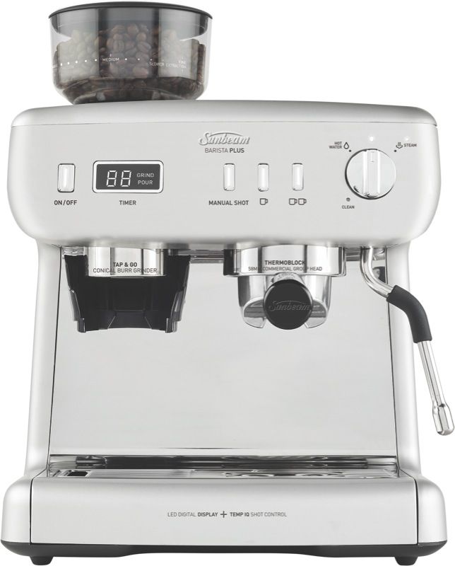 Sunbeam Barista Plus Pump Espresso Coffee Machine Silver EMM5400SS