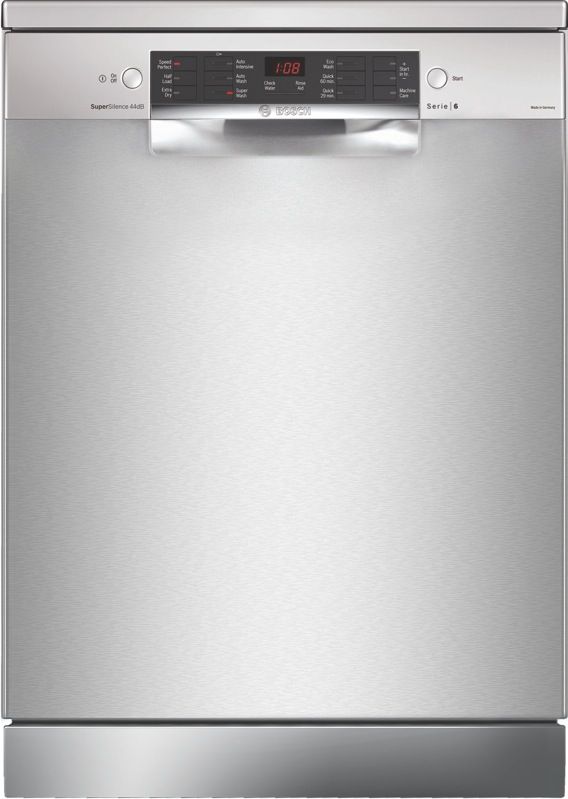bosch sms66ji01a serie 6 stainless steel freestanding dishwasher